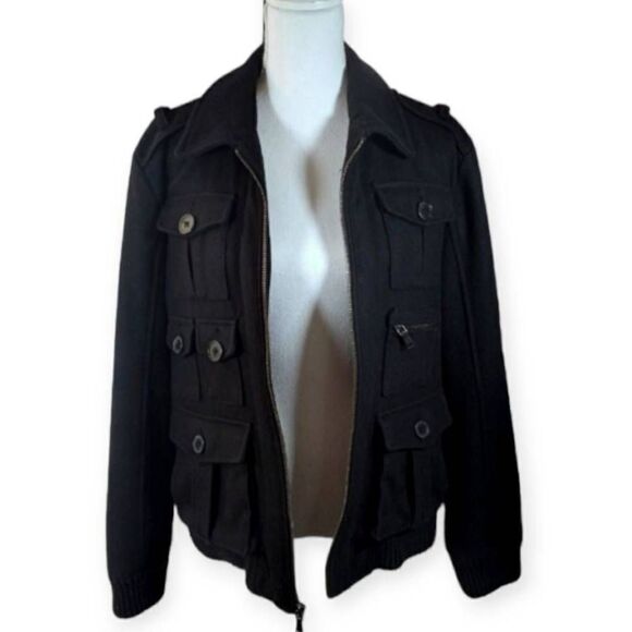 I.N.C. BLACK WOOL COAT SZ.M EUC. - Picture 6 of 9